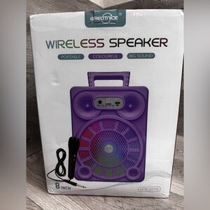 Greatnice GTS-2079 8” wireless Bluetooth speaker  portable Red w/mic NIB